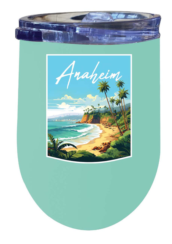 Anaheim California Design B Souvenir 12 oz Insulated Wine Stainless Steel Tumbler Seafoam Single