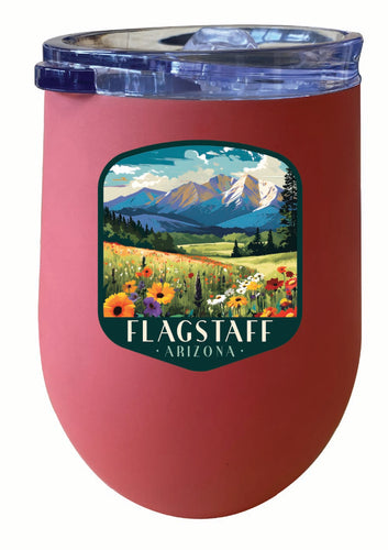 Flagstaff Arizona Design C Souvenir 12 oz Insulated Wine Stainless Steel Tumbler Coral 2-Pack