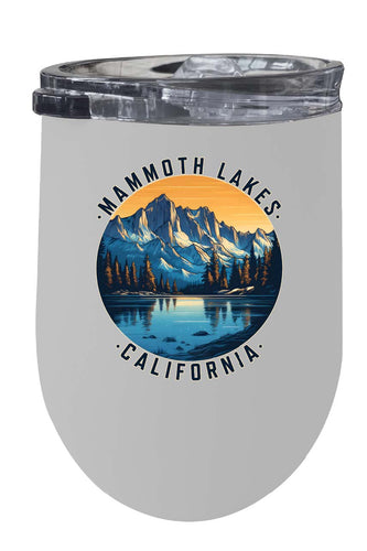 Mammoth Lakes California Design B Souvenir 12 oz Insulated Wine Stainless Steel Tumbler White Single