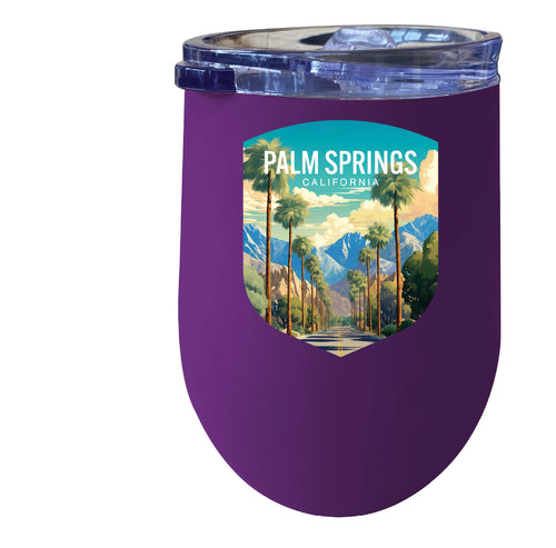Palm Springs California Design A Souvenir 12 oz Insulated Wine Stainless Steel Tumbler Purple Single
