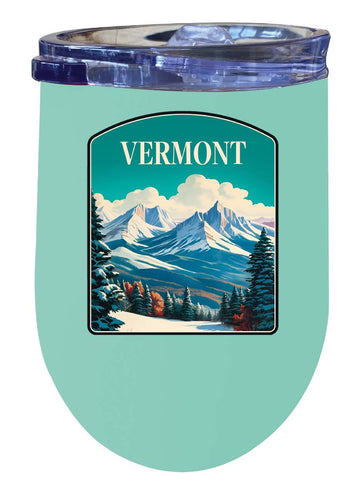 Vermont Design A Souvenir 12 oz Insulated Wine Stainless Steel Tumbler Seafoam 2-Pack