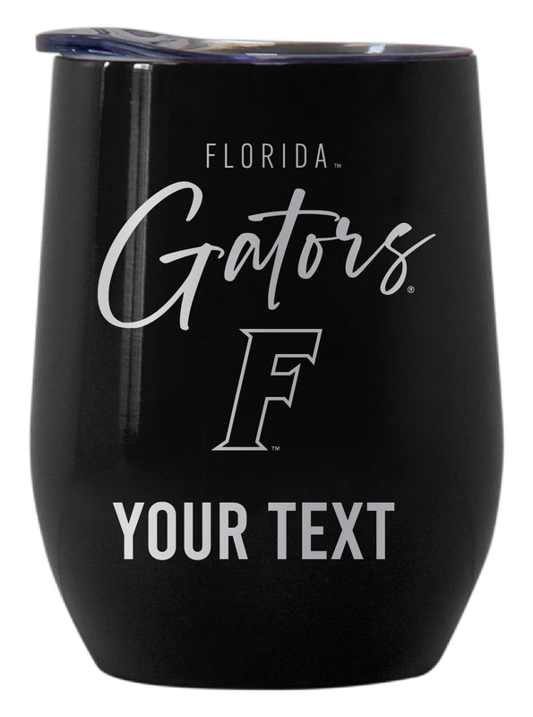 Florida Gators Customizable Officially Licensed 12 oz Engraved Insulated Wine Tumbler Black