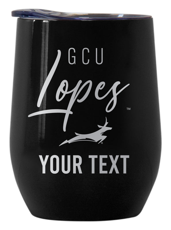 Grand Canyon University Lopes Customizable Officially Licensed 12 oz Engraved Insulated Wine Tumbler Black
