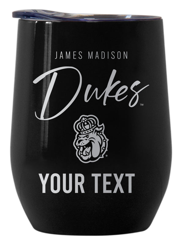 James Madison Dukes Customizable Officially Licensed 12 oz Engraved Insulated Wine Tumbler Black