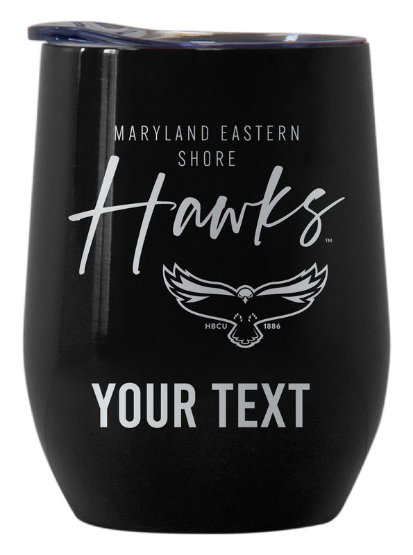Maryland Eastern Shore Customizable Officially Licensed 12 oz Engraved Insulated Wine Tumbler Black