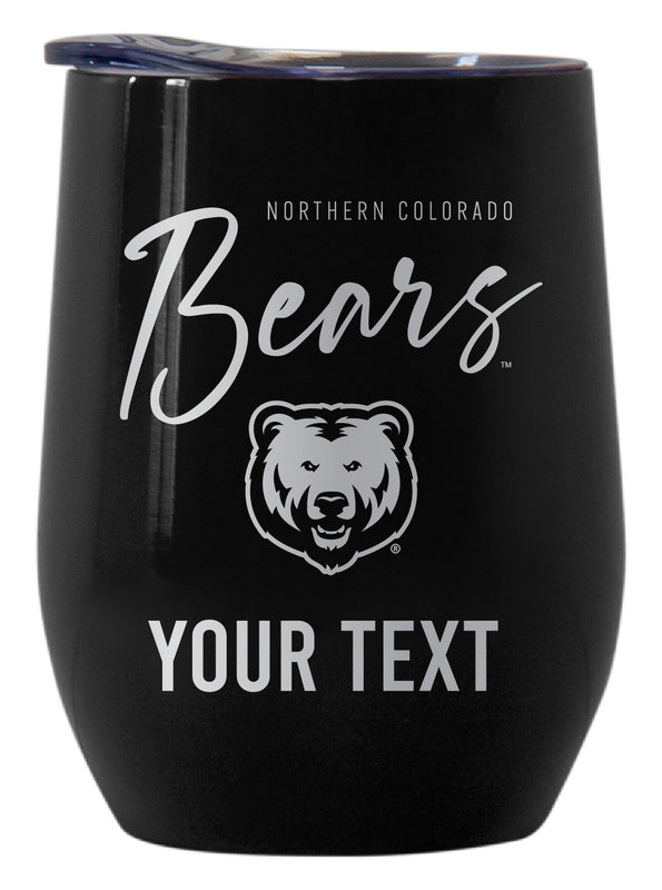 Northern Colorado Bears Customizable Officially Licensed 12 oz Engraved Insulated Wine Tumbler Black