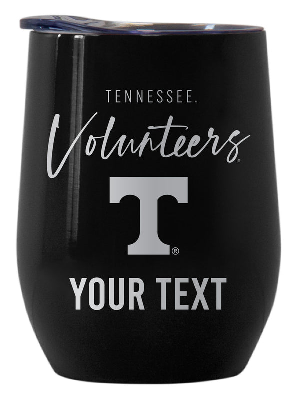 Tennessee Knoxville Customizable Officially Licensed 12 oz Engraved Insulated Wine Tumbler Black