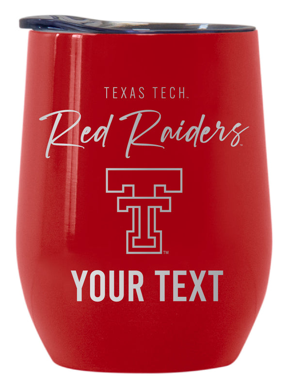 Texas Tech Red Raiders Customizable Officially Licensed 12 oz Engraved Insulated Wine Tumbler Red