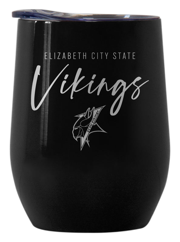 Elizabeth City State University Officially Licensed 12 oz Engraved Insulated Wine Stainless Steel Tumbler Black