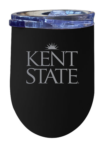 Kent State University 12 oz Engraved Insulated Wine Stainless Steel Tumbler Black Officially Licensed Collegiate Product