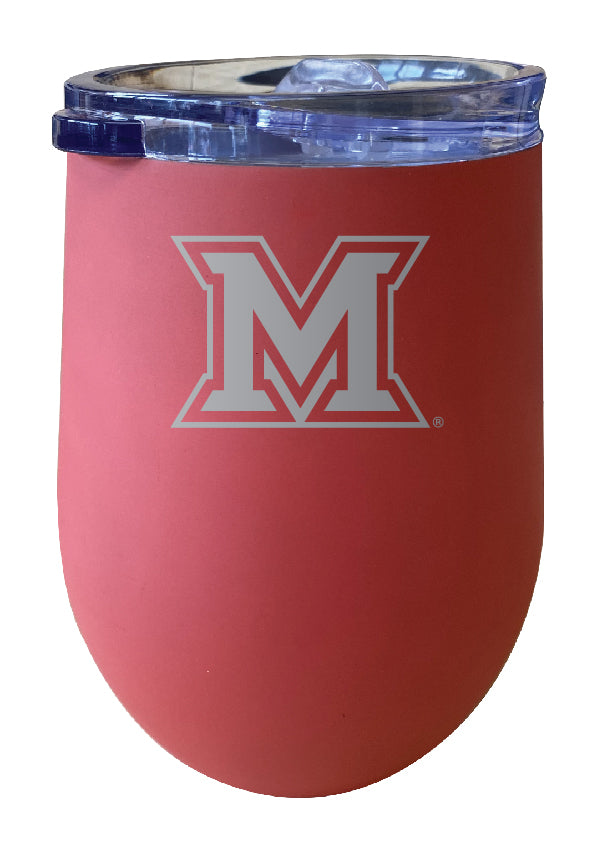 Miami University of Ohio NCAA Laser-Etched Wine Tumbler - 12oz  Stainless Steel Insulated Cup