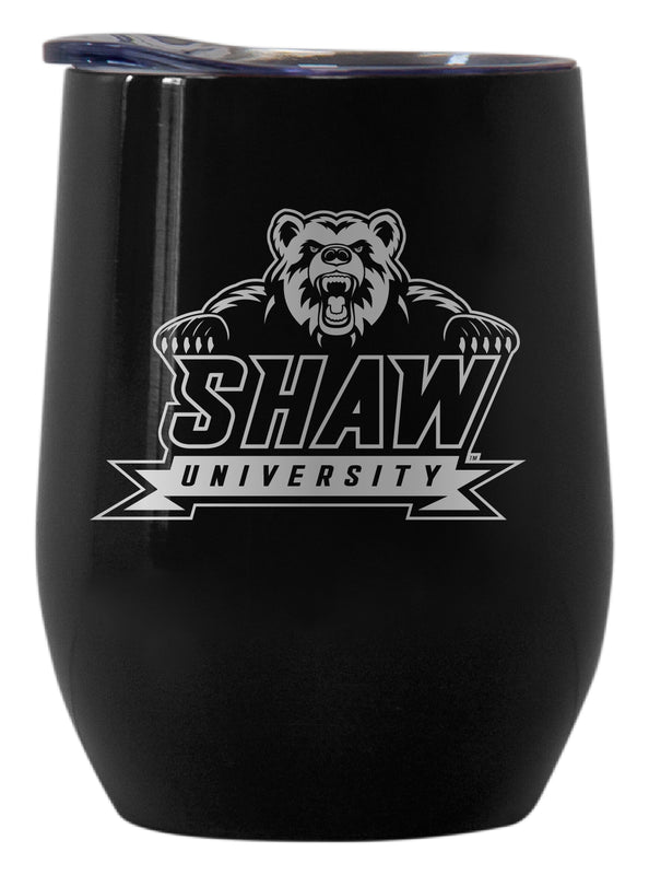 Shaw University Bears Officially Licensed 12 oz Engraved Insulated Wine Stainless Steel Tumbler Black