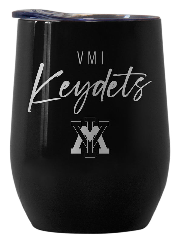 VMI Keydets Officially Licensed 12 oz Engraved Insulated Wine Stainless Steel Tumbler Black