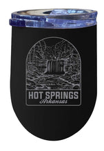 Load image into Gallery viewer, Hot Springs Arkansas Souvenir 12 oz Engraved Insulated Wine Stainless Steel Tumbler Rainbow Glitter Gray
