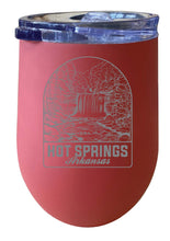 Load image into Gallery viewer, Hot Springs Arkansas Souvenir 12 oz Engraved Insulated Wine Stainless Steel Tumbler Rainbow Glitter Gray
