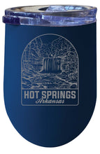 Load image into Gallery viewer, Hot Springs Arkansas Souvenir 12 oz Engraved Insulated Wine Stainless Steel Tumbler Rainbow Glitter Gray
