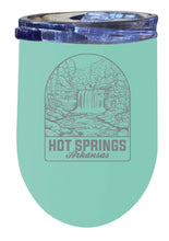 Load image into Gallery viewer, Hot Springs Arkansas Souvenir 12 oz Engraved Insulated Wine Stainless Steel Tumbler Rainbow Glitter Gray
