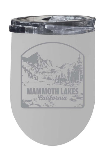 Mammoth Lakes California  Souvenir 12 oz Engraved Insulated Wine Stainless Steel Tumbler White 4-Pack