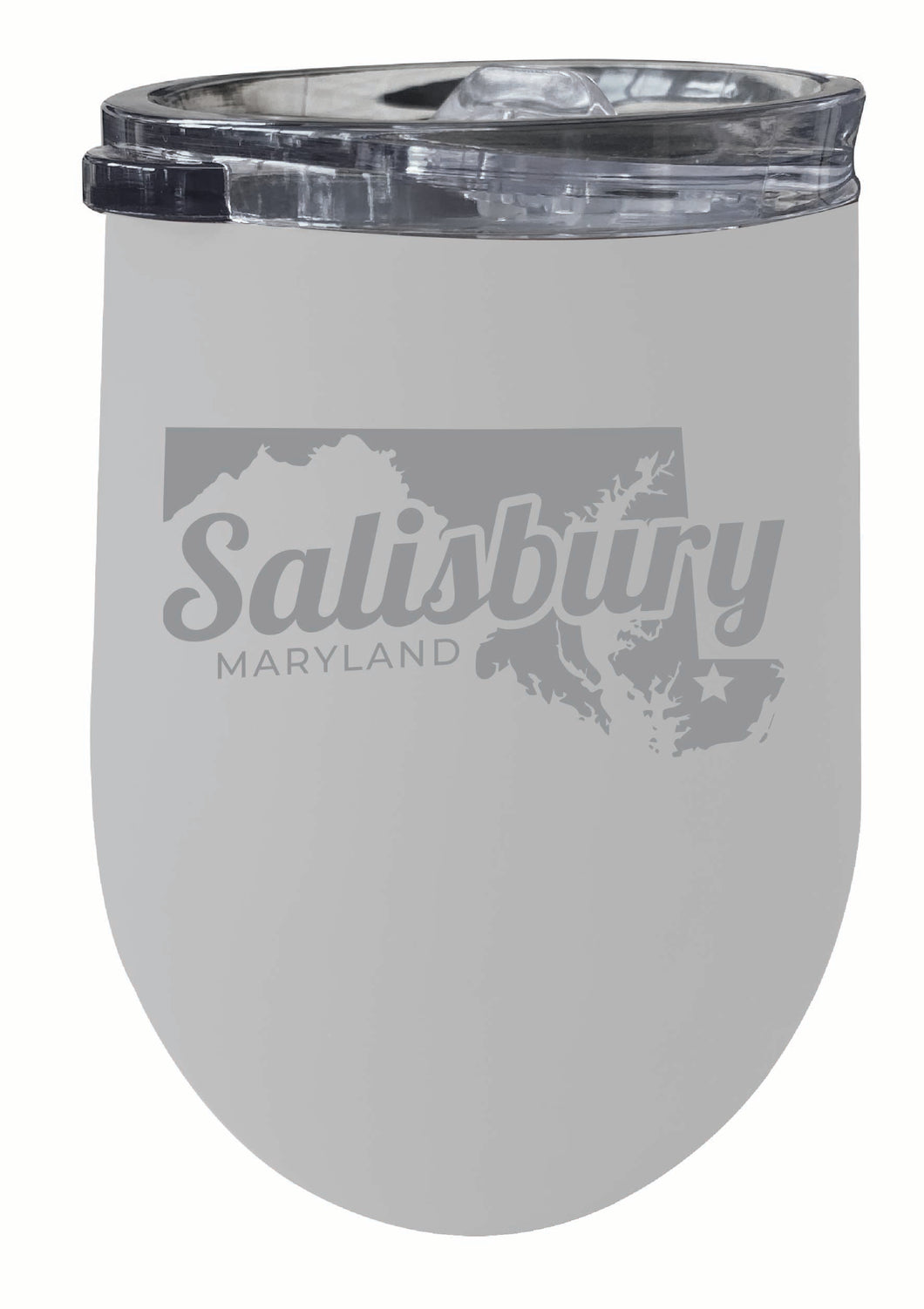 Salisbury Maryland Souvenir 12 oz Engraved Insulated Wine Stainless Steel Tumbler White 2-Pack