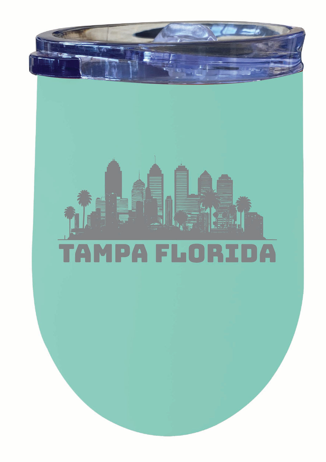 Tampa Florida Souvenir 12 oz Engraved Insulated Wine Stainless Steel Tumbler Seafoam Single Unit