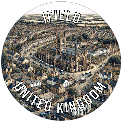 Ifield United Kingdom Souvenir Die Cut Flat Magnet 6-Inch