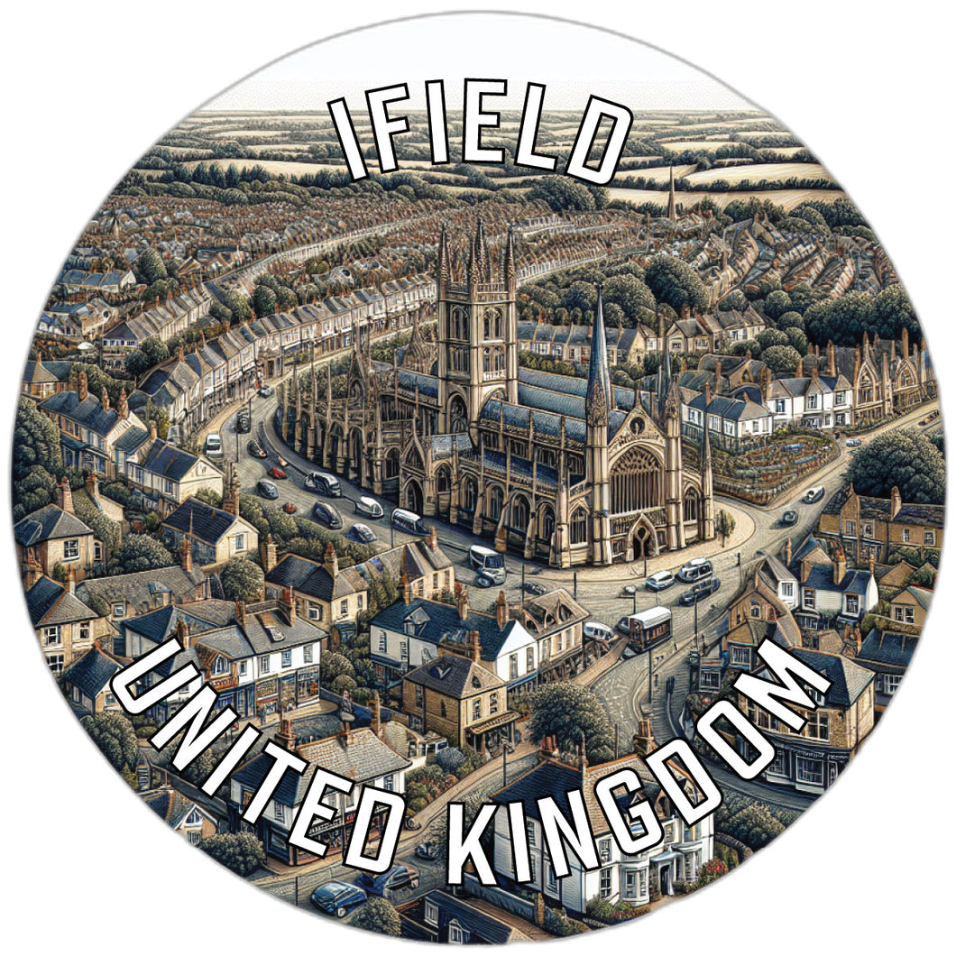 Ifield United Kingdom Souvenir Die Cut Flat Magnet 6-Inch