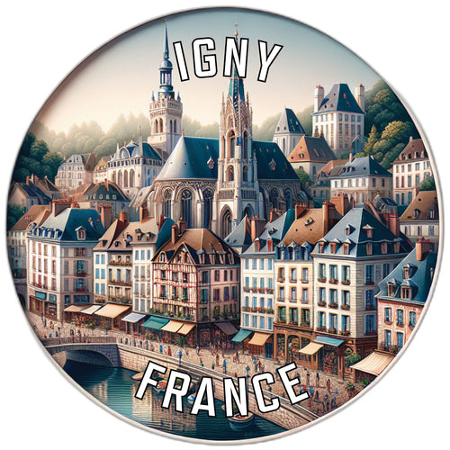 Igny France Souvenir Die Cut Flat Magnet 2-Inch
