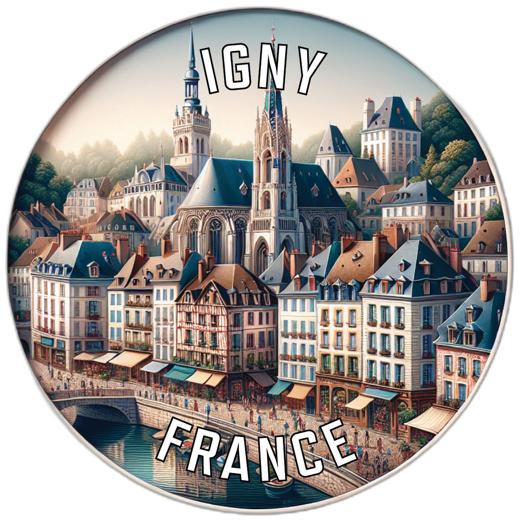 Igny France Souvenir Die Cut Flat Magnet 2-Inch