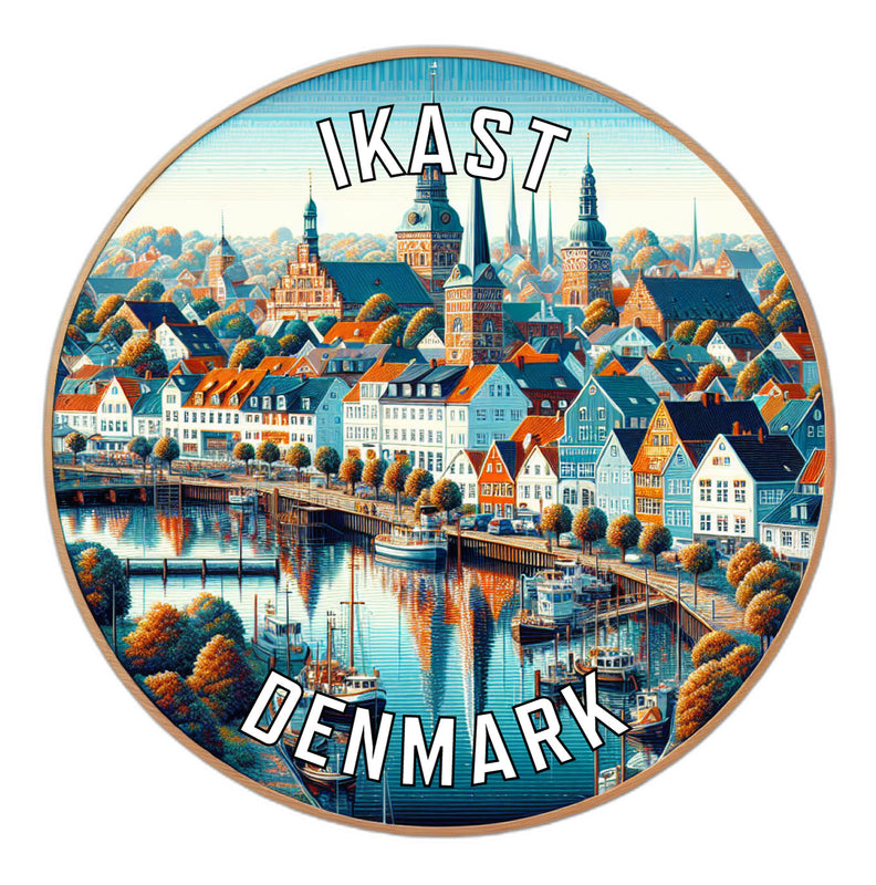 Ikast Denmark Souvenir Die Cut Flat Magnet 3-Inch