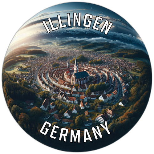 Illingen Germany Souvenir Die Cut Flat Magnet 6-Inch