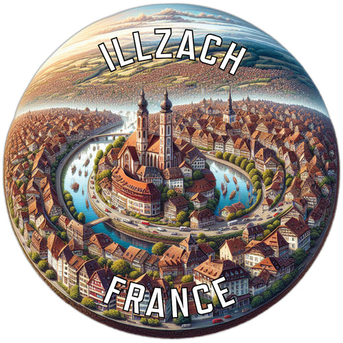 Illzach France Souvenir Die Cut Flat Magnet 6-Inch