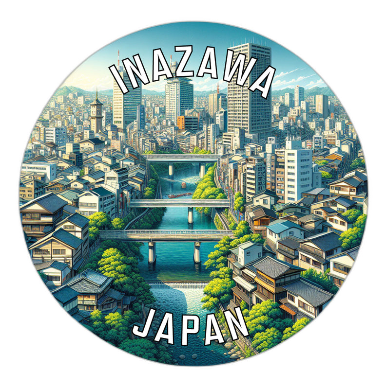 Inazawa Japan Souvenir Die Cut Flat Magnet 2-Inch