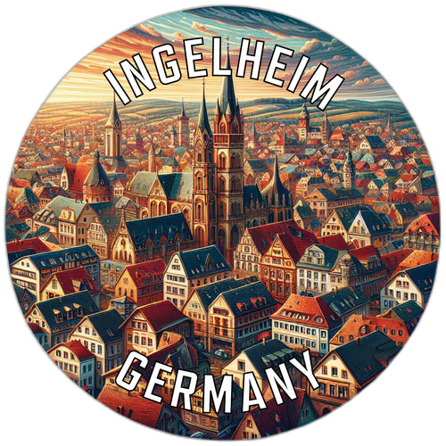 Ingelheim Germany Souvenir Die Cut Flat Magnet 2-Inch