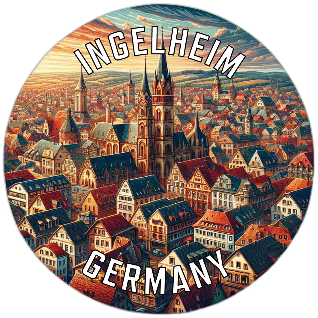 Ingelheim Germany Souvenir Die Cut Flat Magnet 2-Inch