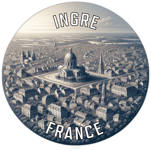 Ingre France Souvenir Die Cut Flat Magnet 3-Inch