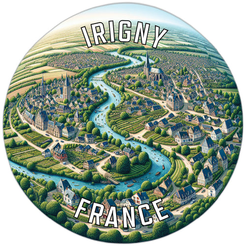 Irigny France Souvenir Die Cut Flat Magnet 2-Inch