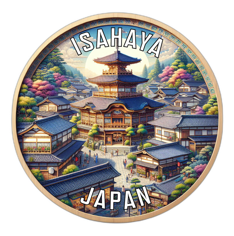 Isahaya Japan Souvenir Die Cut Flat Magnet 2-Inch