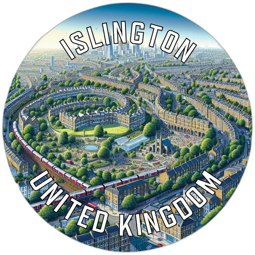 Islington United Kingdom Souvenir Die Cut Flat Magnet 6-Inch