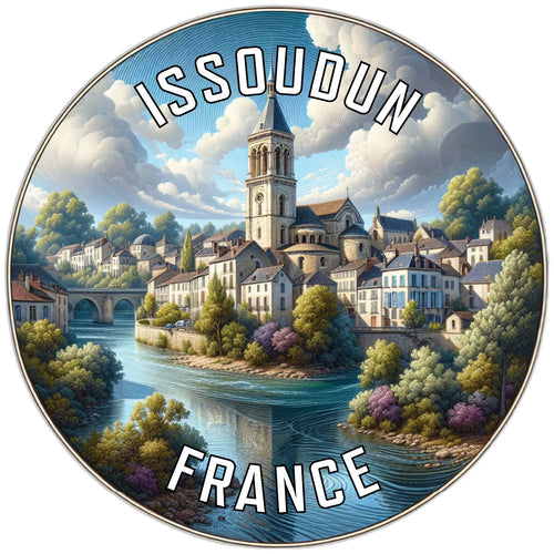 Issoudun France Souvenir Die Cut Flat Magnet 2-Inch