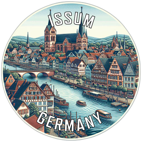 Issum Germany Souvenir Die Cut Flat Magnet 2-Inch