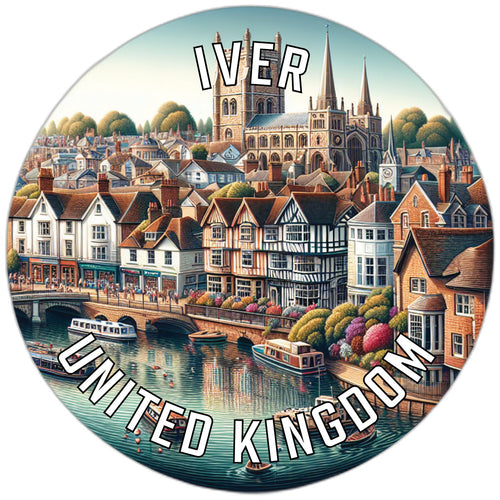 Iver United Kingdom Souvenir Die Cut Flat Magnet 3-Inch