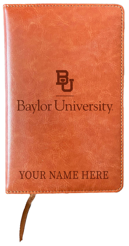 Baylor Bears Customizable Engraved 8" x 5" Leather Journal Officially Licensed