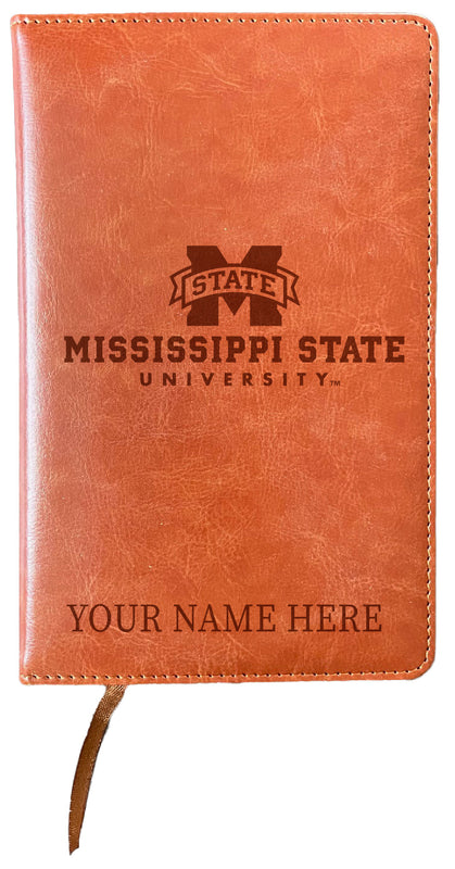 Mississippi State Bulldogs Customizable Engraved 8" x 5" Leather Journal Officially Licensed