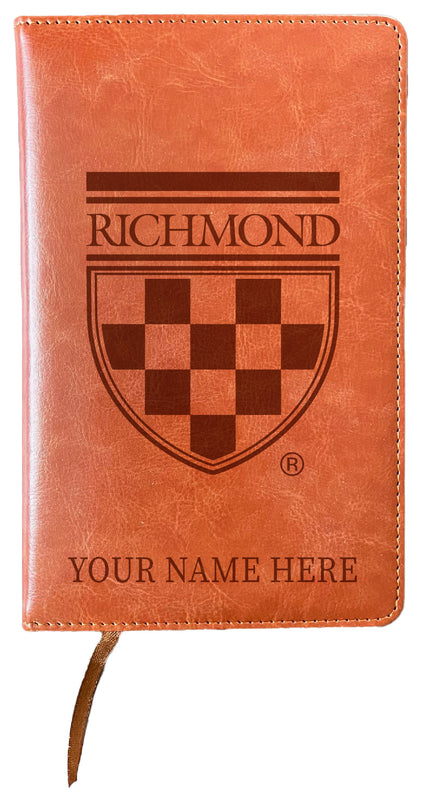 Richmond Spiders Customizable Engraved 8" x 5" Leather Journal Officially Licensed