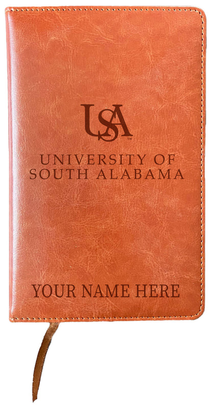 University of South Alabama Customizable Engraved 8" x 5" Leather Journal Officially Licensed