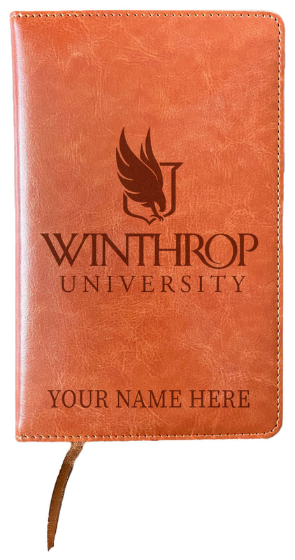 Winthrop University Customizable Engraved 8" x 5" Leather Journal Officially Licensed Collegiate Product 2-Pack