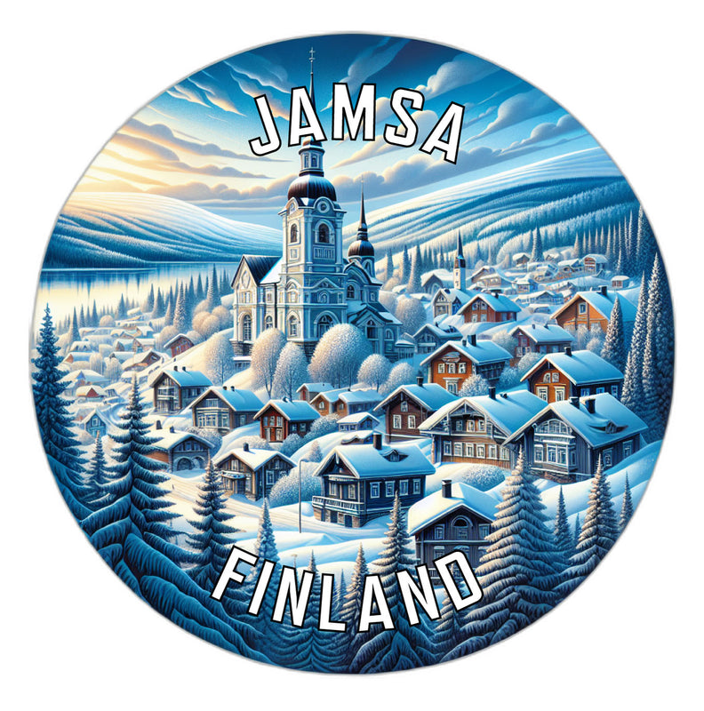 Jamsa Finland Souvenir Die Cut Flat Magnet 2-Inch