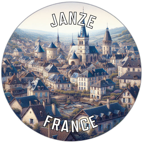Janze France Souvenir Die Cut Flat Magnet 6-Inch