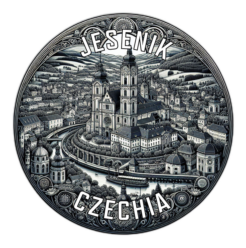 Jesenik Czechia Souvenir Die Cut Flat Magnet 6-Inch