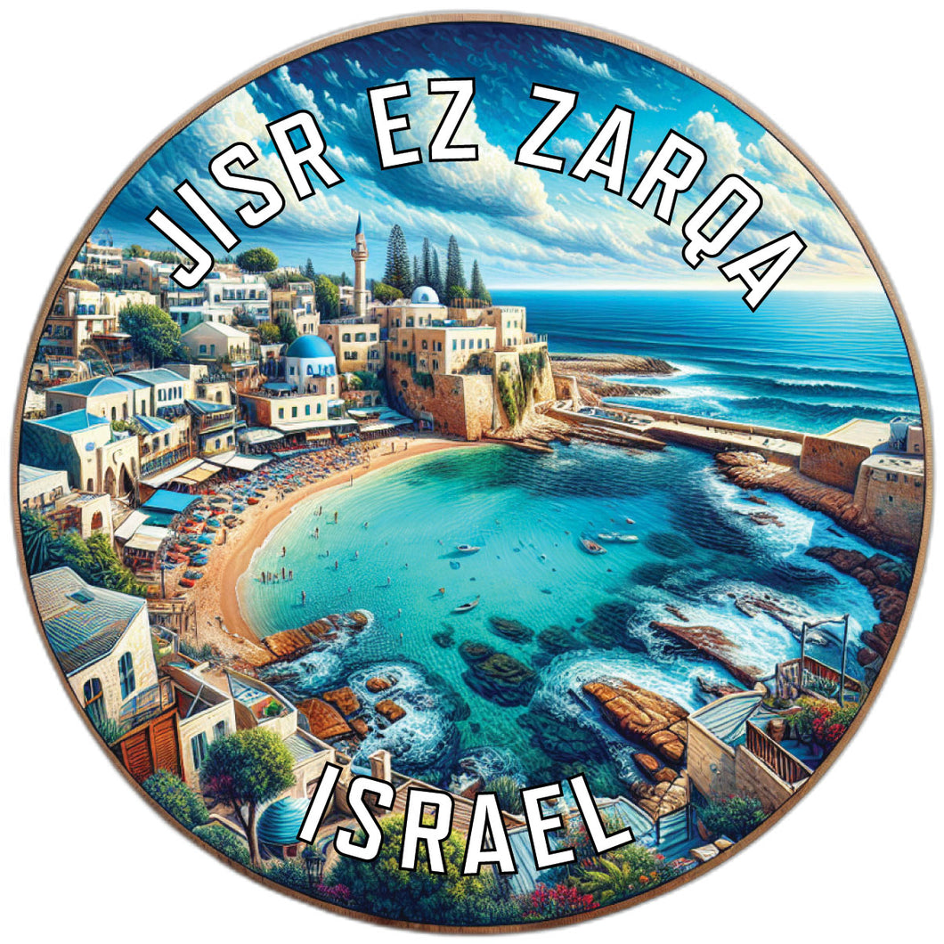 Jisr ez Zarqa Israel Souvenir Die Cut Flat Magnet 2-Inch
